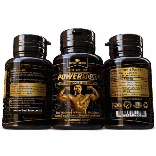 Power 3000 Performance Enhancer Best Herb Fast Muscle Growth Bodybuilding Weight Training Herbal Supplement - Image 3