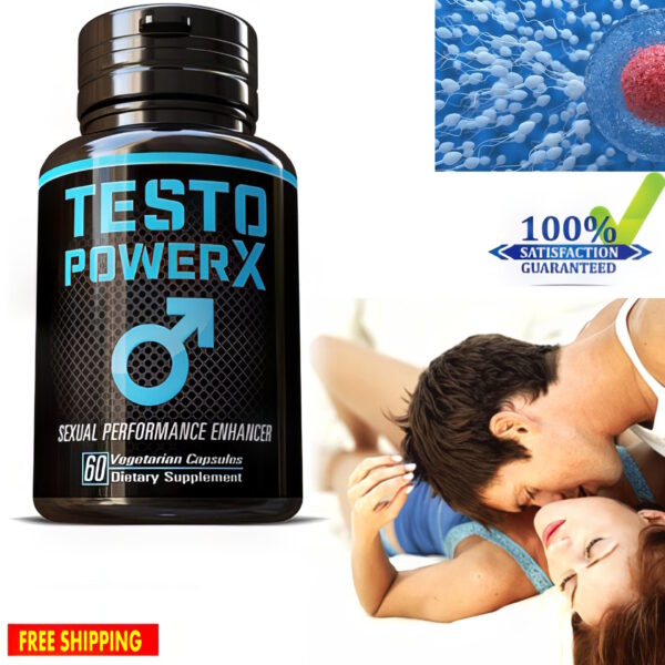 Testo Power X Super Strength Sexual Stamina Sperm Booster Male Enhancement Herbal Supplement x 60 Capsules