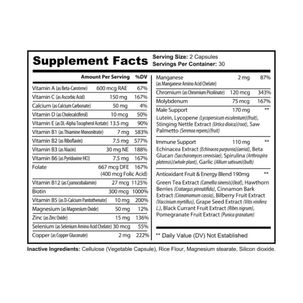 Stay Fit Fit Multivitamins for Men Supplement (60 Capsules) - Image 7